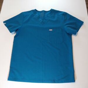 FIGS ScrubTeal Short Sleeve V-Neck Shirt